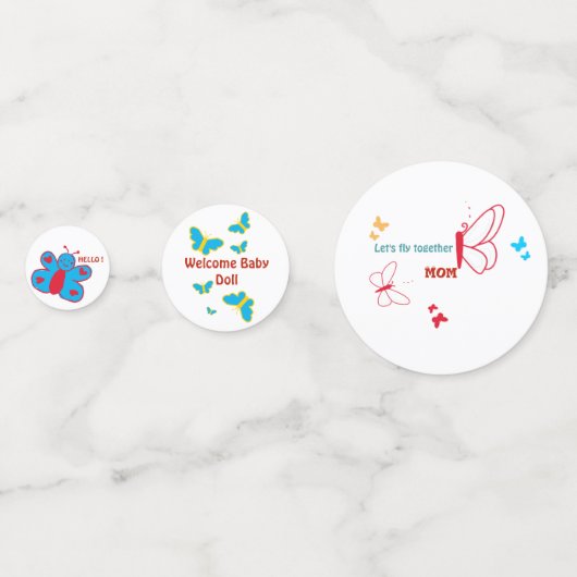 Confettis pour table en forme de papillon (Devant)