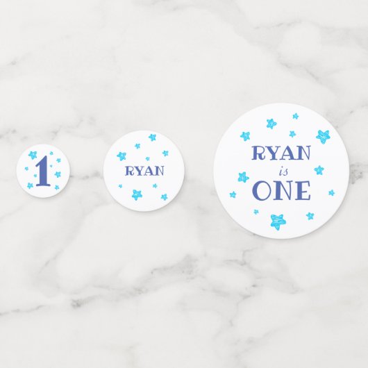 Confettis Premier anniversaire Blue Photo fête d'anniversair (Derrière)