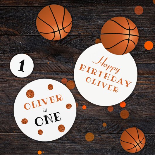 Confettis Premier anniversaire de basket-ball fête d'anniver
