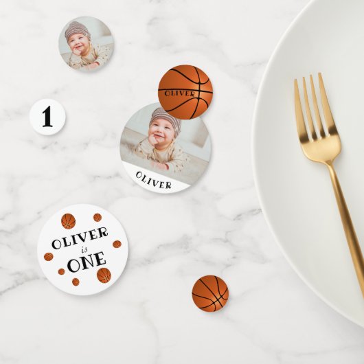 Confettis Premier anniversaire de basket-ball fête d'anniver (Groupe)