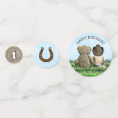 Confettis Premier anniversaire de l'ours en peluche et en pe (Derrière)