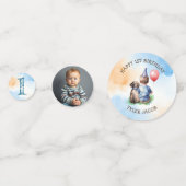 Confettis Premier anniversaire du garçon personnalisé | Modè (Derrière)