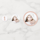 Confettis Premier anniversaire fille bébé fille photo Annive (Devant)