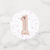 Confettis Premier anniversaire fille bébé fille photo Annive (Petit recto)