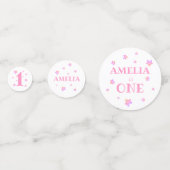 Confettis Premier anniversaire Pink Photo fête d'anniversair (Derrière)