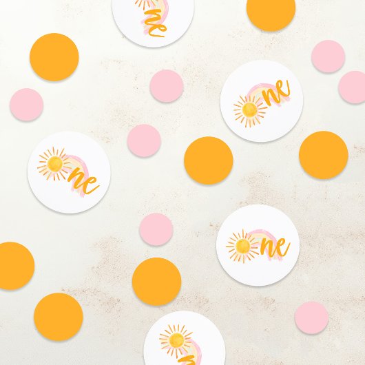 Confettis Premier Anniversaire Soleil et Arcs-en-ciel