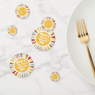 Confettis Premier Voyage Autour Du Soleil Invitation