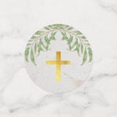 Confettis Première Communion Verdure Faux Gold Marble Photo (Petit recto)
