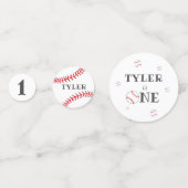 Confettis Première fête d'anniversaire de baseball (Derrière)