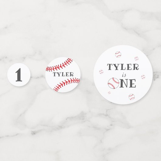 Confettis Première fête d'anniversaire de baseball (Derrière)