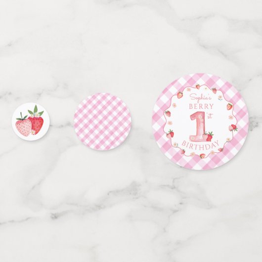 Confettis Première table de baies de fraises (Derrière)