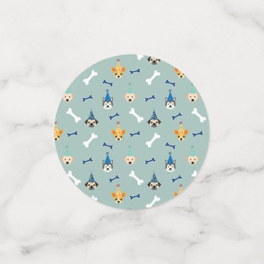 Confettis Puppée Party, bleu et vert (Petit recto)