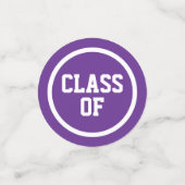 Confettis Purple Cercles Modernes Photo Graduation (Petit recto)