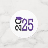 Confettis Purple et Noir 2025 Graduation (Petit recto)
