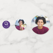 Confettis Purple Graduation 3 Photo Bold Script Casquette Mi (Derrière)