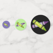 Confettis Purple Green Crayon Art Fournitures Enseignant Art (Derrière)