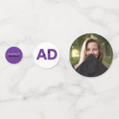 Confettis Purple Gros Gras Lettres D'Angle Coupé Graduation (Devant)