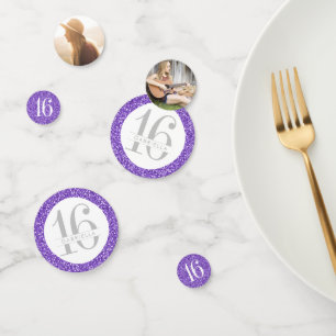 Confettis Purple Parties scintillant Sweet 16 Photo personna