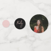 Confettis Quarante | Rose Gold & Black Modern 40e anniversai (Derrière)