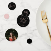 Confettis Quarante | Rose Gold & Black Modern 40e anniversai (Groupe)