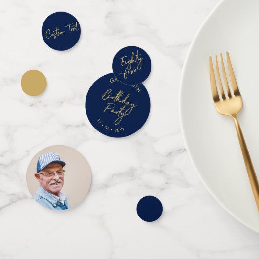 Confettis Quatre-vingt-cinq | Gold & Navy Blue 85th Birthday (Groupe)