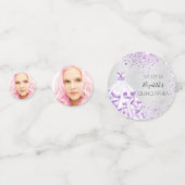 Confettis Quinceanera argent violet parties scintillant robe (Derrière)