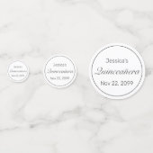 Confettis Quinceañera blanche minimaliste moderne (Derrière)