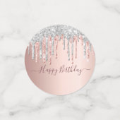 Confettis Quinceanera rose or parties scintillant argent nom (Petit recto)