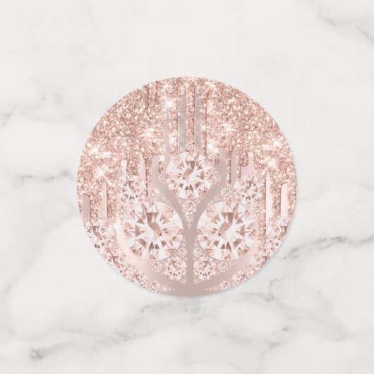 Confettis Quinceañeras Sweet 16e Rose  Parties scintillant d (Petit recto)