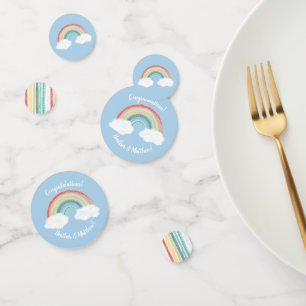 Confettis Rainbow Baby shower Blue Boy