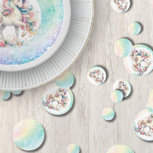 Confettis Rainbow Radiant Pastel Unicorn Party