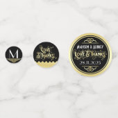 Confettis Réception de mariage Art déco Soirée dîner Gold No (Devant)