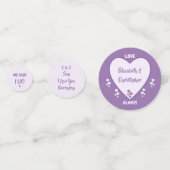 Confettis Réception de mariage Purple et Lilac coeurs table (Devant)