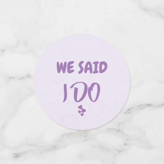 Confettis Réception de mariage Purple et Lilac coeurs table (Petit recto)