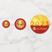 Confettis Red Gold Rabbit découpe papier 2023 Golden Party C (Devant)