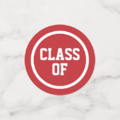 Confettis Red Modern Circles Photo Graduation (Petit recto)