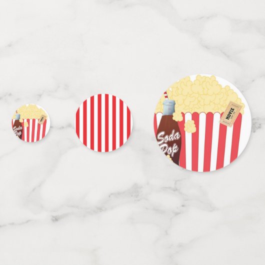 Confettis Red & White Stripes Fun Popcorn fête d'anniversair (Derrière)