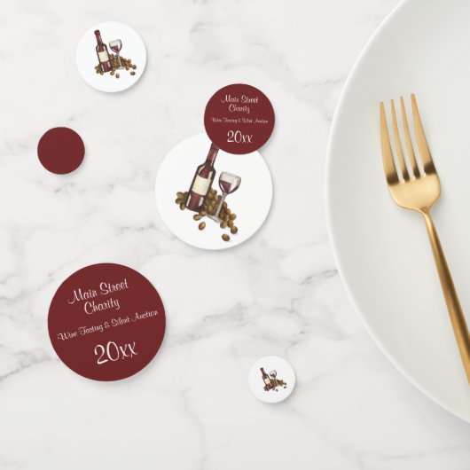 Confettis Red Wine Tasting Verre Bouteille Raisins Charité É (Groupe)