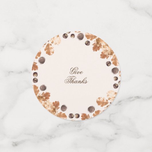 Confettis Remercier Citation Brown Feuilles d'automne Wreath (Petit recto)