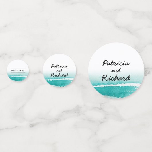 Confettis Rencontrez-Nous Dans Mariage Destination Turquoise (Derrière)