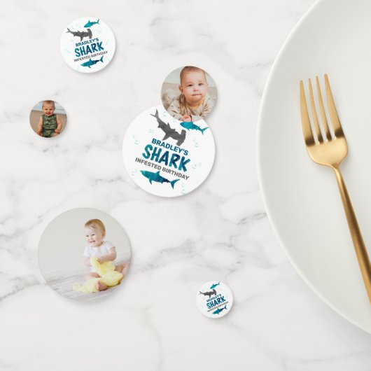 Confettis Requin infecté à tout âge Anniversaire Photo (Groupe)