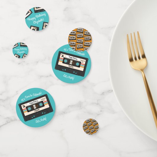 Confettis Retro 80's 90's Cassette Musique Anniversaire (Groupe)