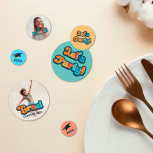 Confettis Retro coloré 2 photo chaque année de graduation