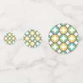 Confettis Retro Diamond dans Circle Pattern Blue Green Gold (Devant)