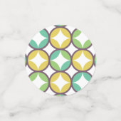 Confettis Retro Diamond dans Circle Pattern Blue Green Gold (Petit recto)
