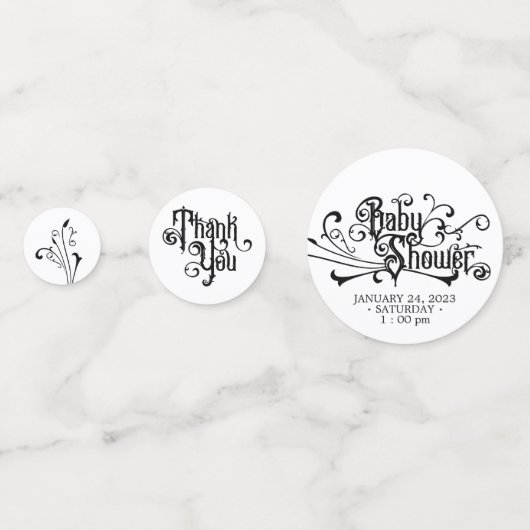 Confettis Retro Ornaments Horror Black Gothic Baby (Derrière)