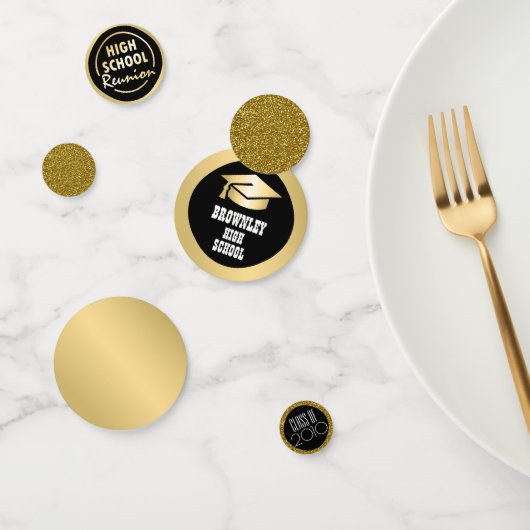 Confettis Réunion au lycée Noir, Or (Groupe)