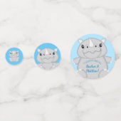 Confettis Rhino Baby shower Safari bleu (Devant)