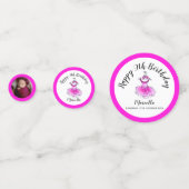 Confettis Robe tutu rose 9e anniversaire photo personnalisée (Derrière)