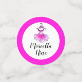 Confettis Robe tutu rose 9e anniversaire photo personnalisée (Petit recto)